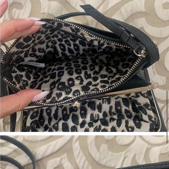 Nine West black cross body shoulder strip purse. never used - Picture 2 of 5